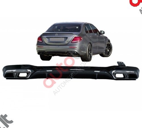 Mercedes E Class W213 2016-2023 E63 AMG galinio bamperio difuzorius "CHROME"